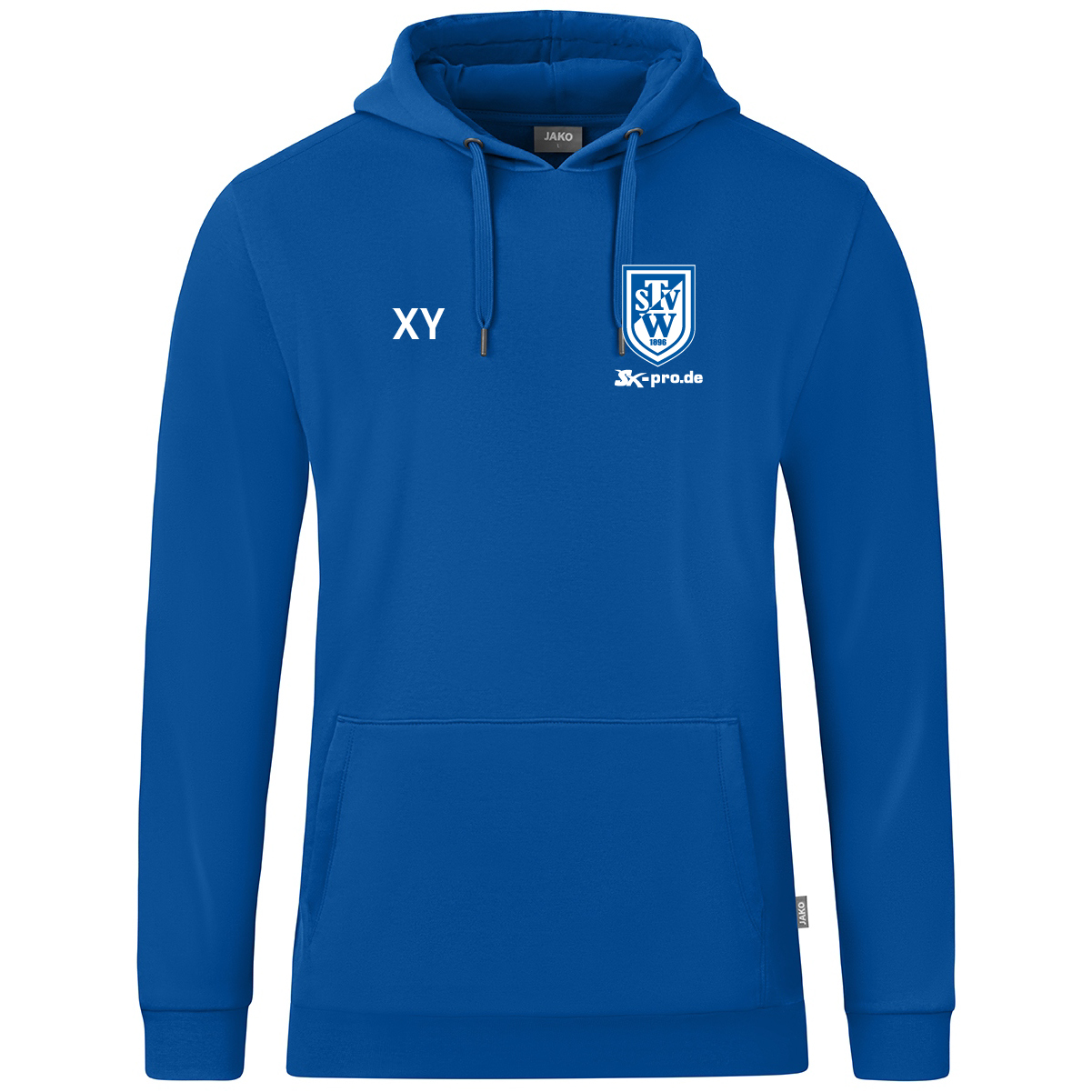 JAKO Kapuzensweat Organic  inkl.Wappen und Vereinsname (Initialen optional)