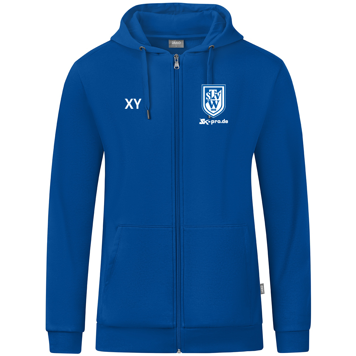 JAKO Kapuzenjacke Organic  inkl.Wappen und Vereinsname (Initialen optional)