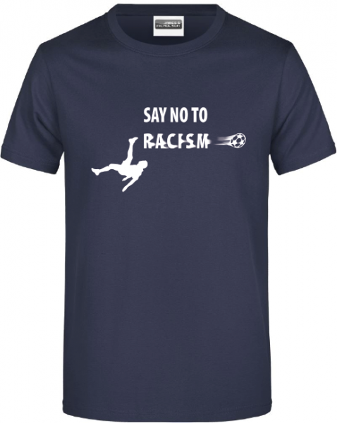Kinder T-Shirt marine &quot;no racism&quot; inkl. Druck